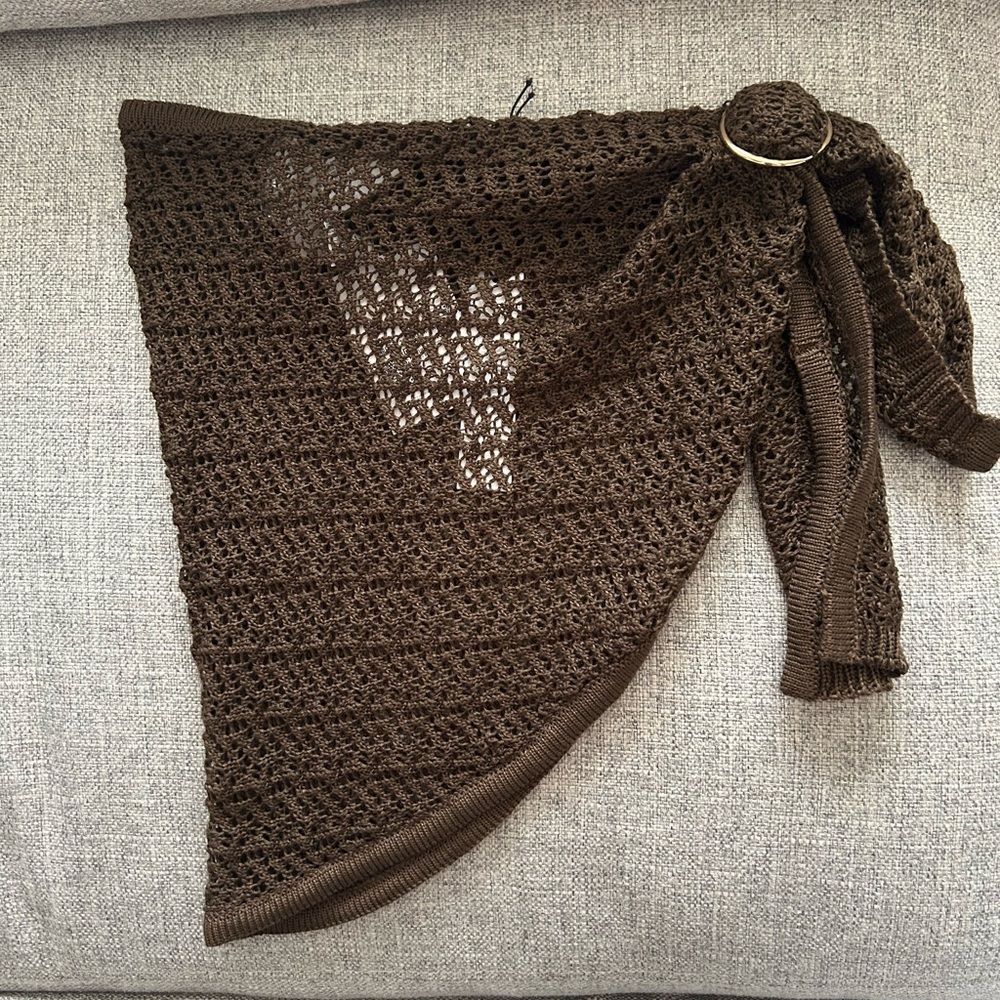 Forever 21 Crochet O-Ring Swim Cover-Up Sarong Mini Skirt